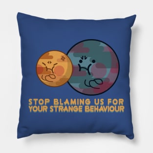 stop blaming us for your strange behaviour Pillow