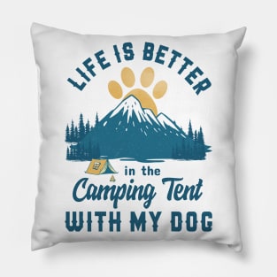 Camping With Dog Pillow