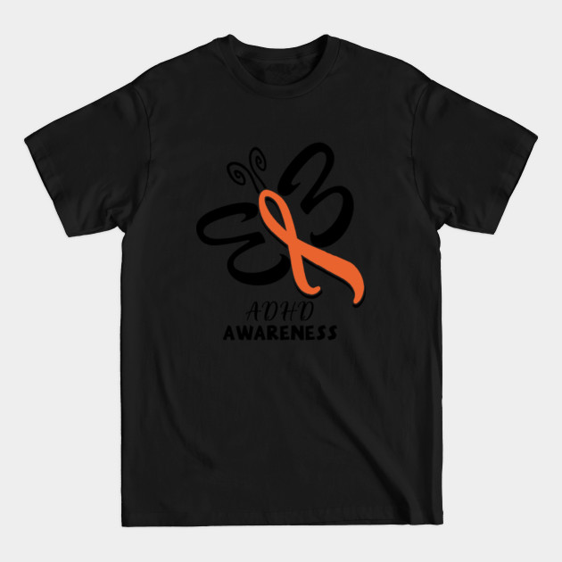 Discover ADHD Awareness Hope Butterfly Ribbon No Fights Alone Hope Love Cure - Adhd Awareness - T-Shirt