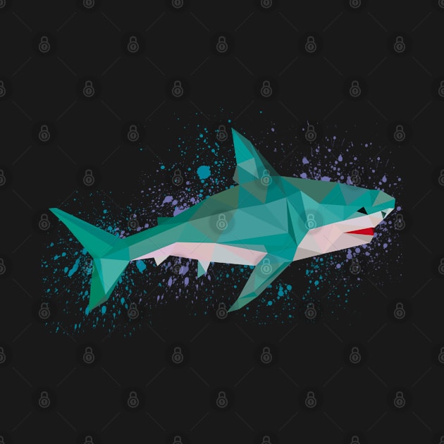 Geometric Design Shark Print by KookyAngie