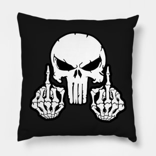 Tactical Skull with Middle Fingers Pillow