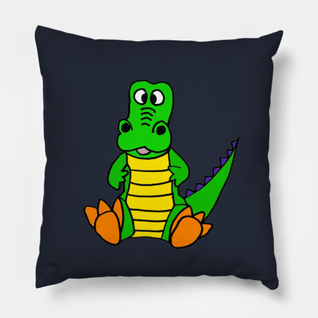 Cute Baby Alligator Cartoon Alligator Pillow Teepublic