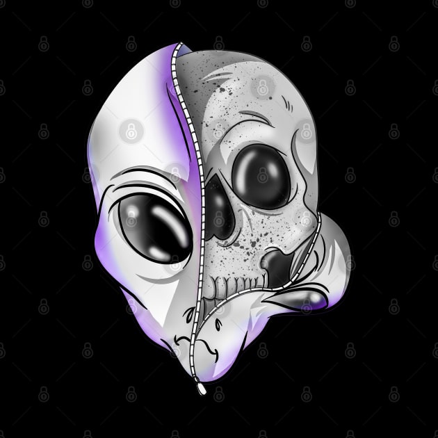 Purple Alien Skull by Trendy Black Sheep