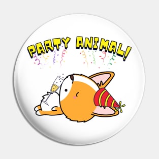 Party Animal Corgi Pin