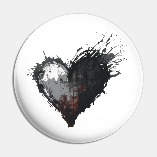 Heart Black Graffiti Pin by FluffigerSchuh