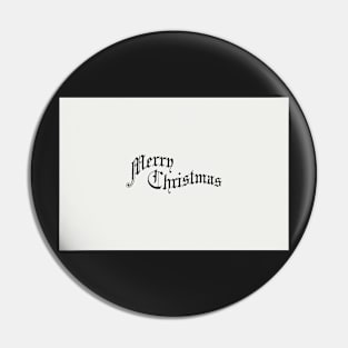 Vintage English Merry Christmas Calligraphy Card Pin