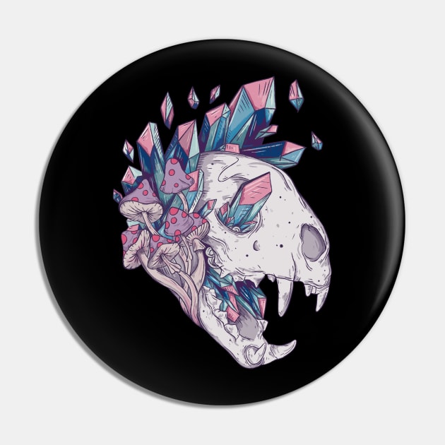 Crystal cat skull Pin by Jess Adams