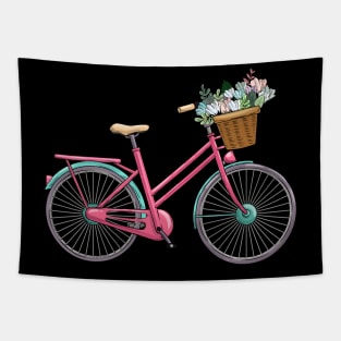 Womens bicycle with flowers Tapestry