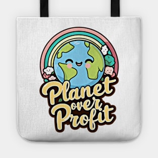 Planet Over Profit . EARTH DAY design Tote