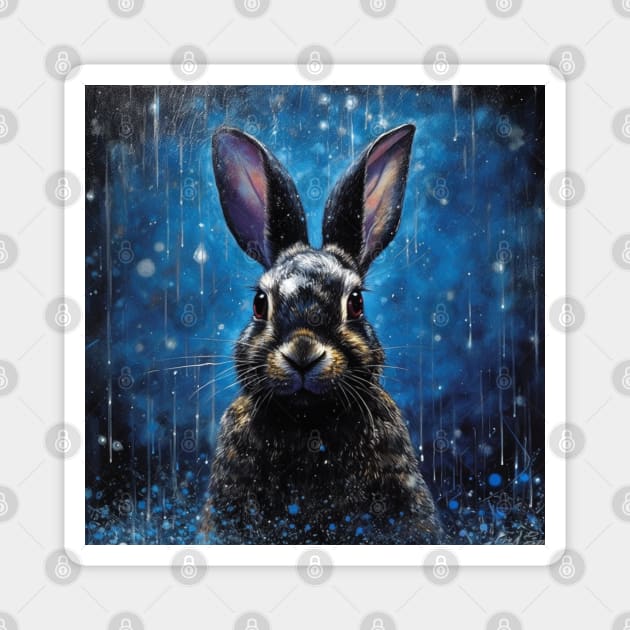 Black Rex Rabbit Magnet by Enchanted Reverie