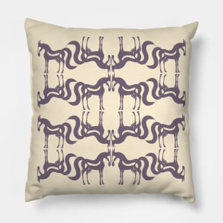 The Essence of a Horse Ornamental Pattern (Beige and Mauve) Pillow