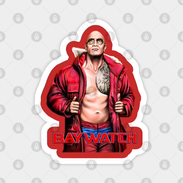 Baywatch - Dwayne Johnson Magnet by SAN ART STUDIO 