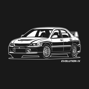 Lancer Evolution IX White Print T-Shirt