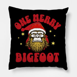 One Merry Bigfoot Santa Squatch Pillow