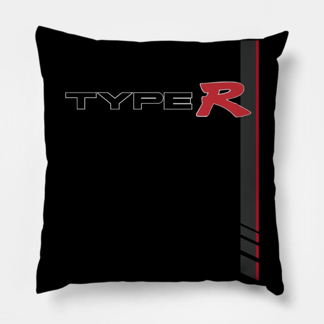 TYPE R CLASSIC SPOON RACING STRIPE - Nighthawk Black Pillow by cowtown_cowboy