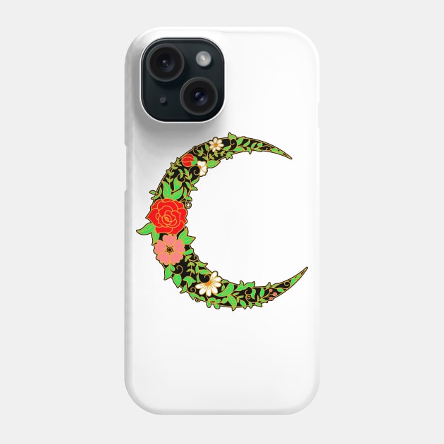 Floral Moon Phone Case by My Tribe Apparel