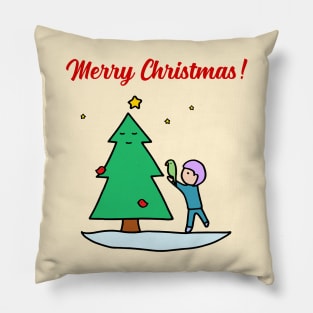 Merry Christmas - Sustainable Tree (Cream) Pillow