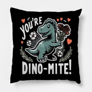 You're Dino-mite Funny Valentines Day Shirt for couples Pillow