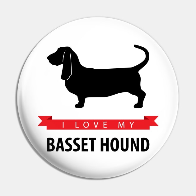 I Love My Basset Hound Pin by millersye