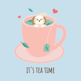 It's Tea Time Cute Puppy T-Shirt