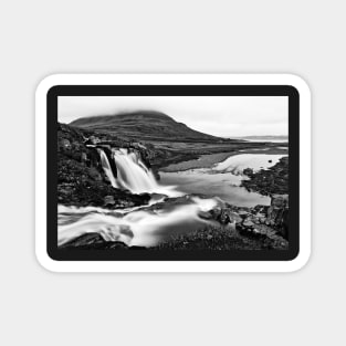 Foggy Kirkjufellsfoss - Black & White Magnet