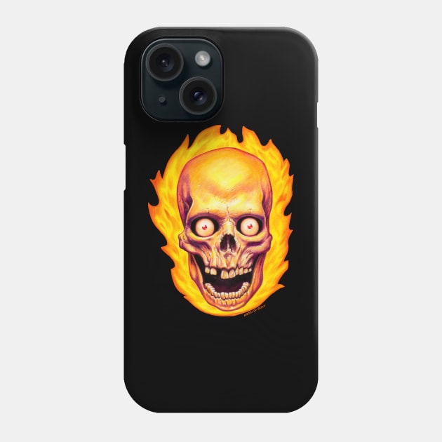 Flaming Skull Phone Case by ERMTees