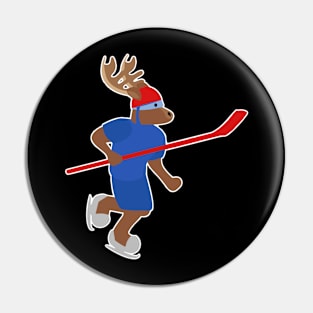 Funny Ice Hockey Player Moose Lover Gift Pin