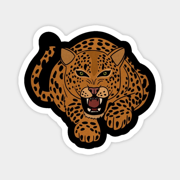 Leopard Stalking, Tropical Animal, Love Cats Magnet by logiamerch
