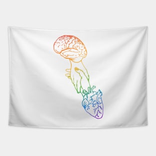 Brain DNA Heart Hand Balance Tapestry