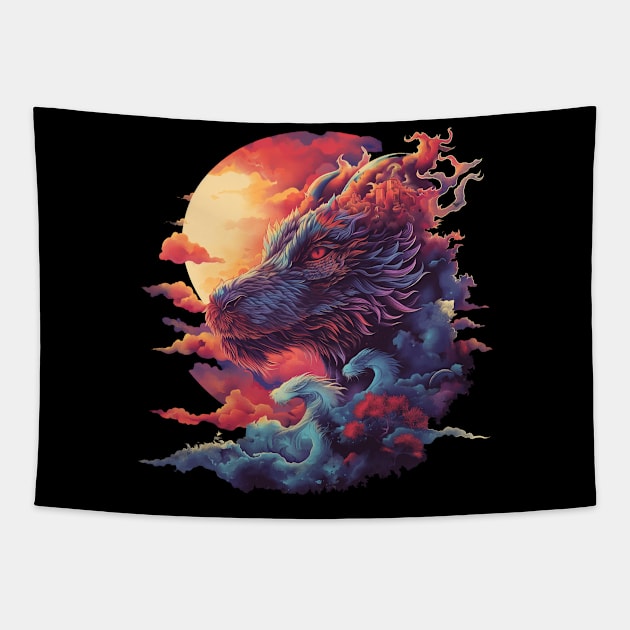 Mythical Dragon Tee Tapestry by PixelPusherArt