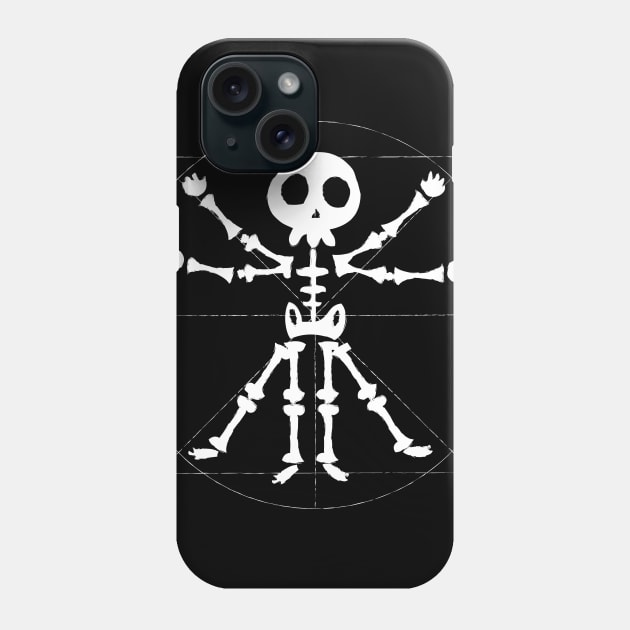 vitruvian skeleton Phone Case by manuvila