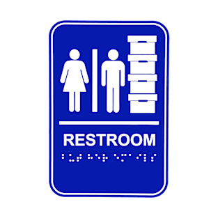 Blue - Restroom and Document Storage - BUT HER EMAILS in braille T-Shirt