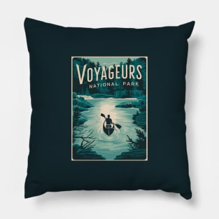 Voyageurs National Park US Travel Poster Pillow