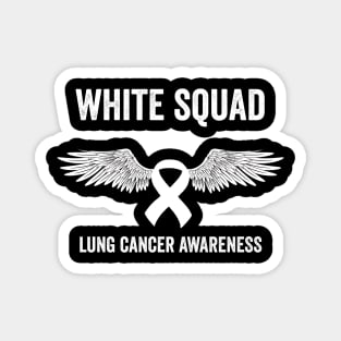 White squad lung cancer awareness supporting design Magnet