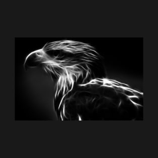 eagle head, glowing - black white T-Shirt