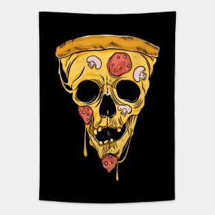 Pizza skull. Half Human Half Pizza Tapestry