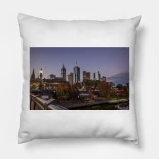 The Melbourne skyline from Princess Bridge, Victoria, Australia. Pillow