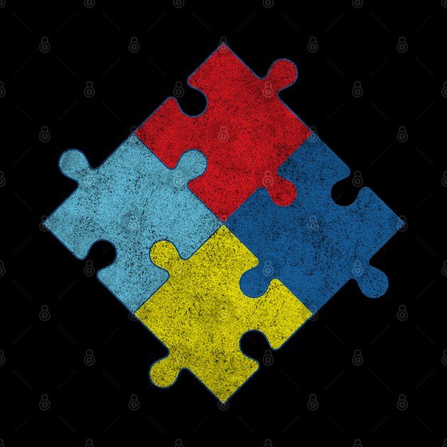 Autism Awareness Puzzle Pieces Vintage by Flippin' Sweet Gear