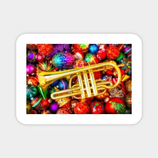 Brass Christmas Trumpet Magnet