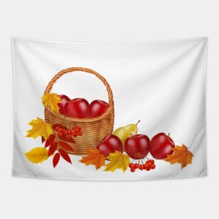 A Basket of Autumn Fruits Tapestry