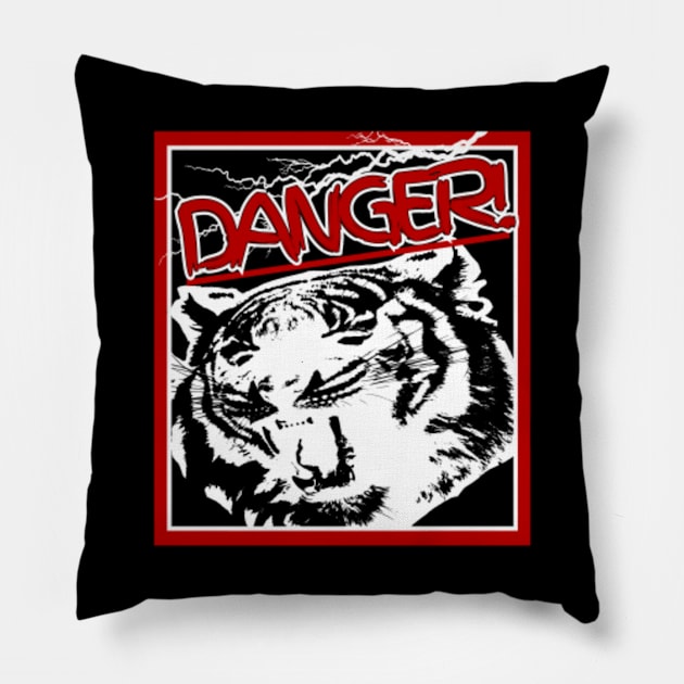 Danger Tiger - Pop Art Style Pillow by FLCdesigns