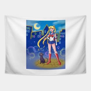 Sailor Moon in BTAS style w/bg Tapestry