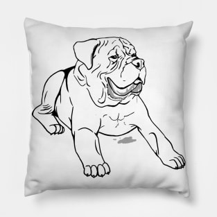 Drooly Mastiff (outline) Pillow