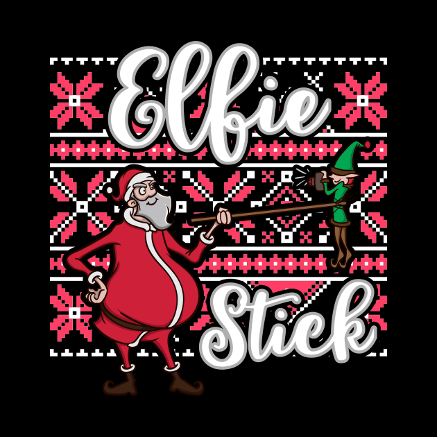 Funny Elf Pun Selfie Stick Santa Claus Christmas Meme Gift by TellingTales