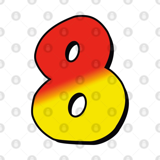 Number 8 red / yellow by Dmitri