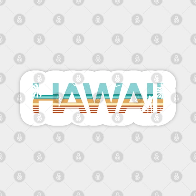 Hawaii Art Surf Beach Vintage Hawaiian Beach Maui Island Retro Honolulu Flower Magnet by Shirtsurf