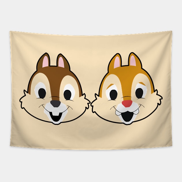 Chip Dale Transparent Faces Tapestry by LuisP96