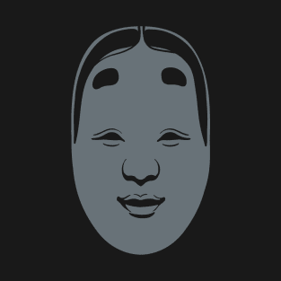 Traditional Japanese Masks, Onnamen, design with dark grey ink T-Shirt