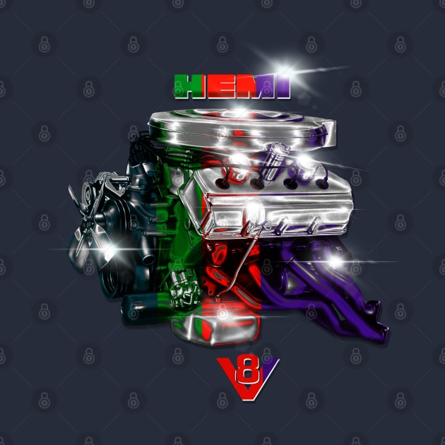 Hemi V8 Engine Muscle Design by MotorManiac by MotorManiac