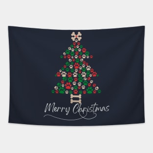 Pet Paw Christmas Tree, family pets Tapestry